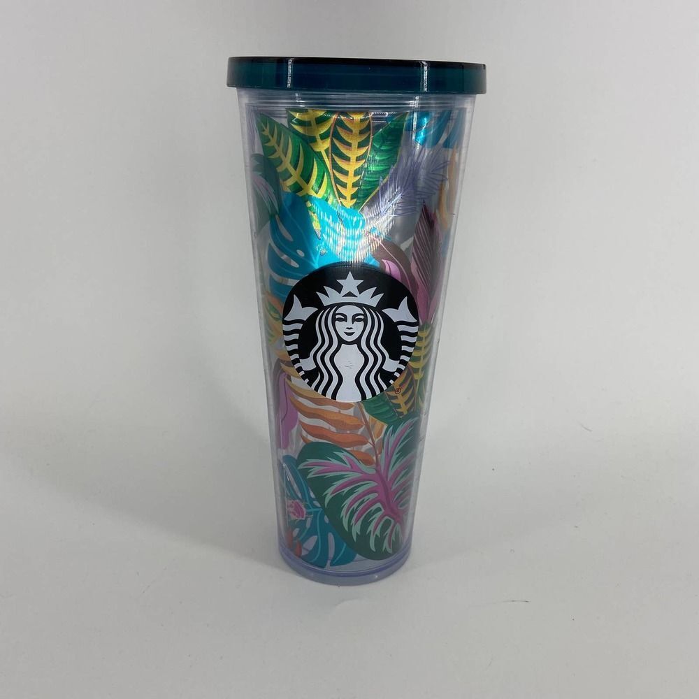 Starbucks Aloha Beetle tropical Blue Jungle Metallic Venti Cold Cup Tumbler
